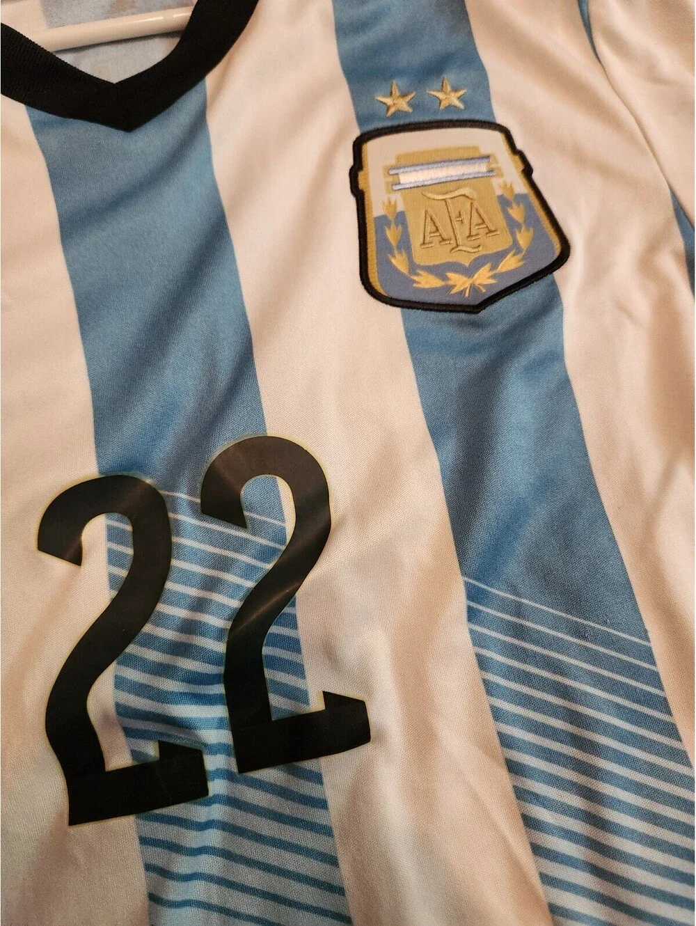 Argentina 2014/2015 Milito World Cup Home Soccer Jersey Size M
